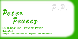 peter pevecz business card